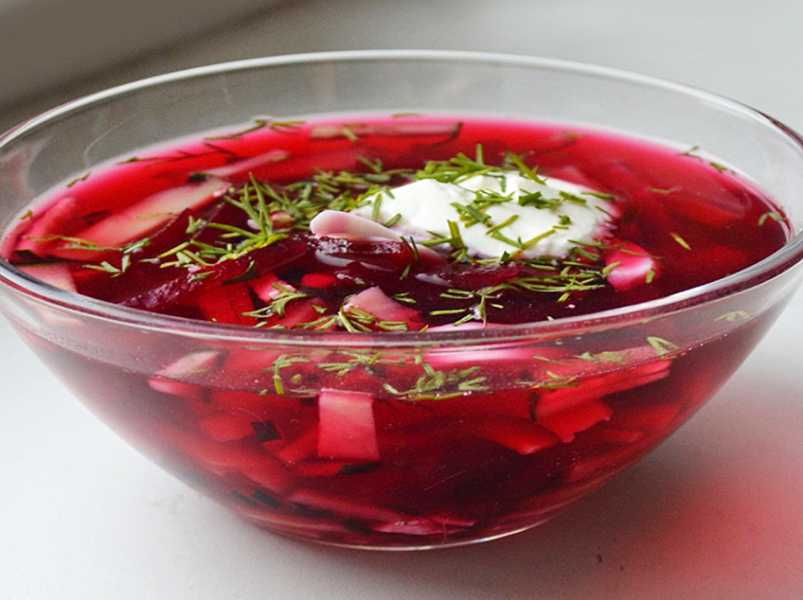 окрошка  со свеклой на отваре.