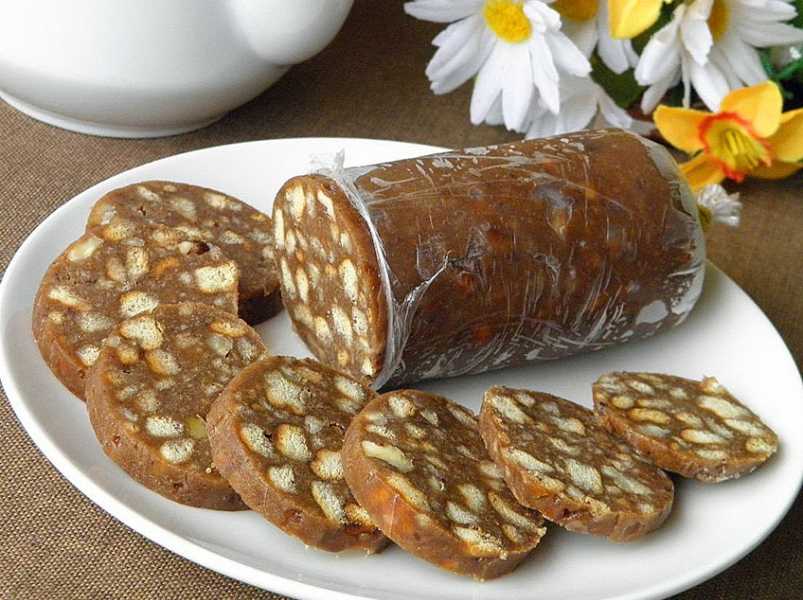пирожное картошка «Шоколадная колбаска» с мармеладом.