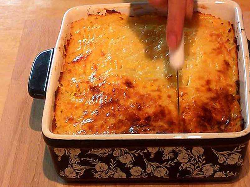 картофельная запеканка с фасолью.