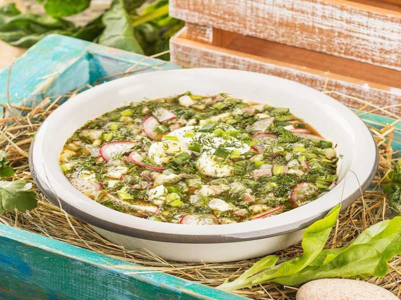 окрошка уральская с квашеной капустой.
