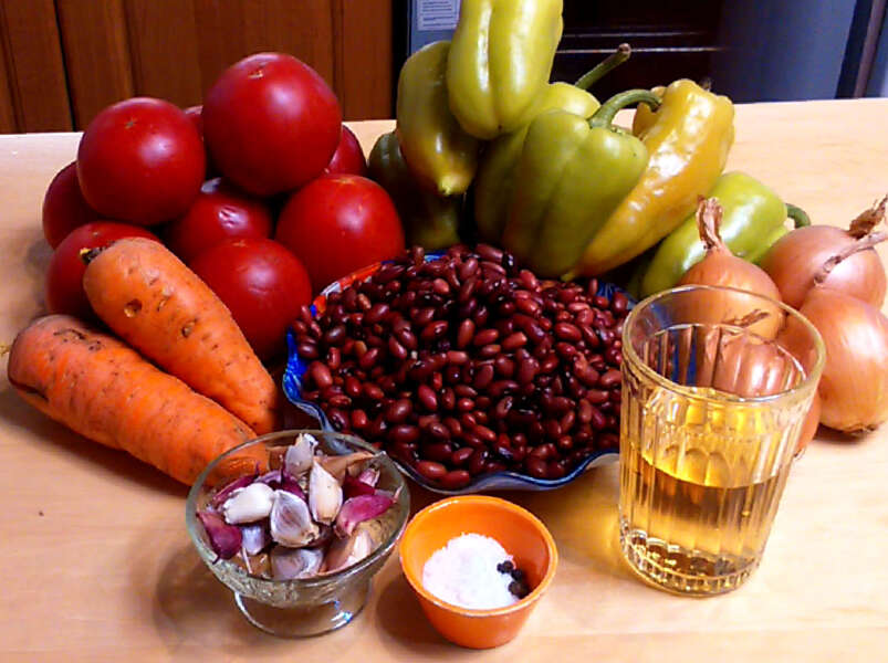 салат с фасолью на зиму, п/о.