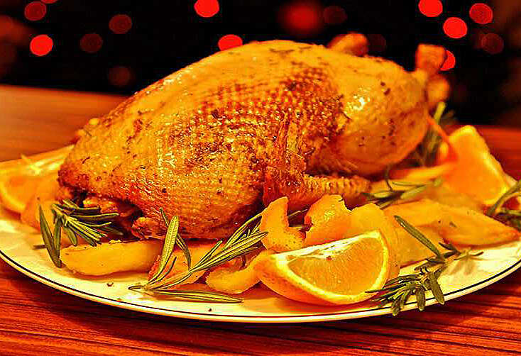 утка с апельсинами.