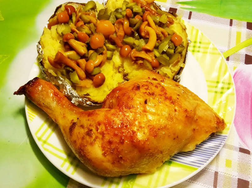 курица с пивом.