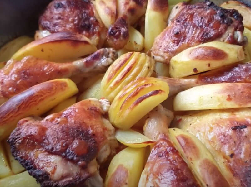 жаркое, из курицы в духовке, п/о..