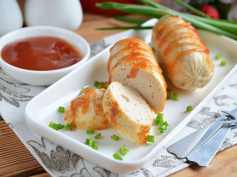 cосиски домашние куриные, без добавок.