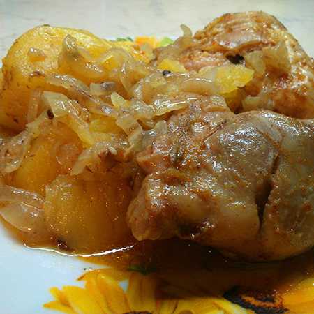 курица с картошкой в духовке. п/о.