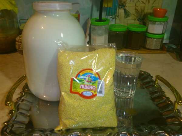 пшено и молоко перед приготовлением