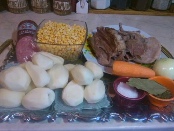 первоночальные продукты для горохового супа