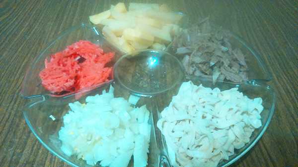 первоначальный состав продуктов