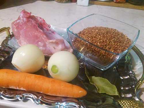 первоначальный состав продуктов для каши гречневой с куриной грудкой