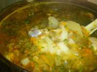 вид готового рассольника