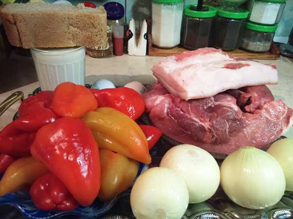 первоночальный состав продуктов для фаршированного перца