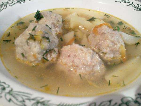 готовый суп с фрикадельками